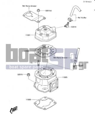 KAWASAKI - JS300 1987 - Κινητήρας/Κιβώτιο Ταχυτήτων - CYLINDER HEAD/CYLINDER