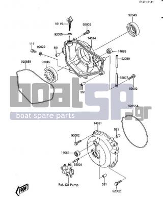 KAWASAKI - JS300 1987 - Engine/Transmission - ENGINE COVERS