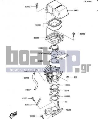 KAWASAKI - JS300 1987 - Engine/Transmission - FLAME ARRESTER/CARBURETOR BRACKETS