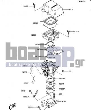 KAWASAKI - JS300 1987 - Κινητήρας/Κιβώτιο Ταχυτήτων - FLAME ARRESTER/CARBURETOR BRACKETS - 92037-1173 - CLAMP,SPARK PLUG CAP