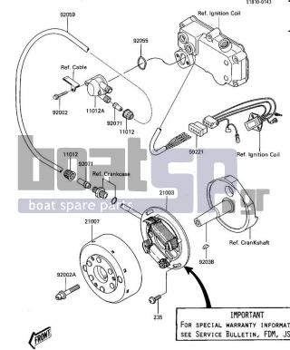 KAWASAKI - JS300 1987 - Electrical - GENERATOR - 11012-3704 - CAP,ELECTRIC CASE