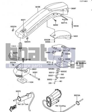 KAWASAKI - JS300 1987 - Εξωτερικά Μέρη - HANDLE POLE