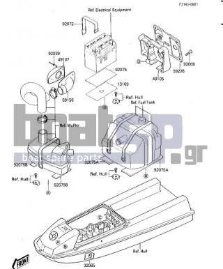 KAWASAKI - JS300 1987 - Frame - HULL FITTING