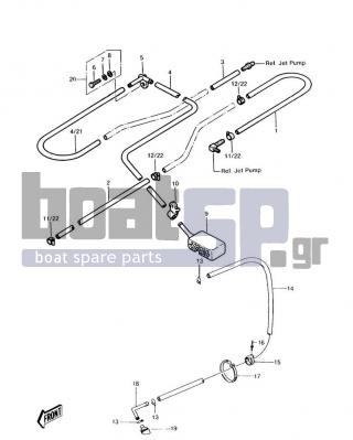 KAWASAKI - JS440 1987 - Engine/Transmission - COOLING/BILGE