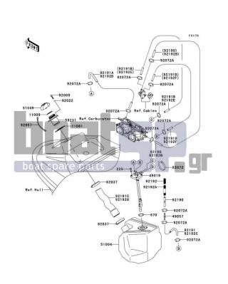 KAWASAKI - 800 SX-R 2009 - Body Parts - Fuel Tank
