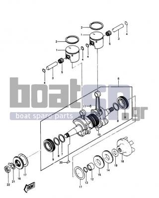 KAWASAKI - JS550 1987 - Engine/Transmission - CRANKSHAFT/PISTONS - 92025-533 - SHIM,T=0.6