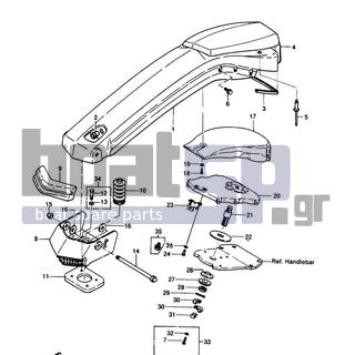 KAWASAKI - JS550 1987 - Body Parts - HANDLE POLE - 92022-3024 - WASHER,15X36X4.5