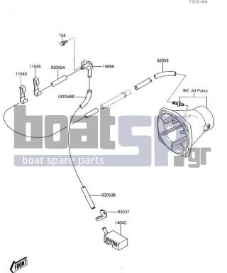 KAWASAKI - X2 1987 - Body Parts - BILGE - 92059-3750 - TUBE,BILGE FILTER,9X1