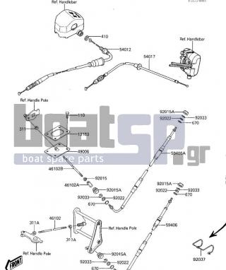 KAWASAKI - X2 1987 - Frame - CABLES (JF650-A2) - 670B2011 - 