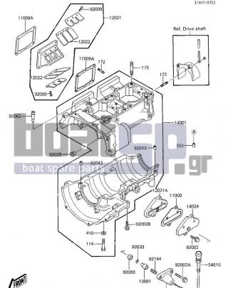 KAWASAKI - X2 1987 - Engine/Transmission - CRANKCASE/REED VALVE - 92002-3726 - BOLT,6X30