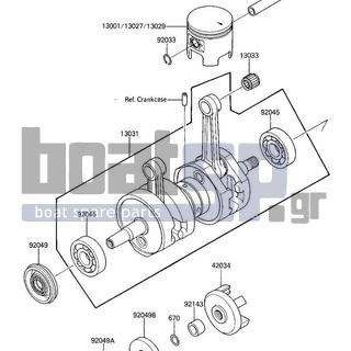 KAWASAKI - X2 1987 - Engine/Transmission - CRANKSHAFT/PISTONS