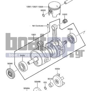 KAWASAKI - X2 1987 - Engine/Transmission - CRANKSHAFT/PISTONS - 92049-3704 - SEAL-OIL,FPJ5307210