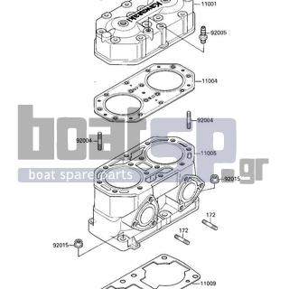 KAWASAKI - X2 1987 - Engine/Transmission - CYLINDER HEAD/CYLINDER - 11009-3775 - GASKET,CYLINDER BASE