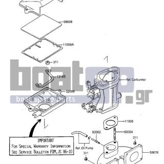 KAWASAKI - X2 1987 - Engine/Transmission - FLAME ARRESTER/MANIFOLD - 59076-3704 - MANIFOLD-INTAKE