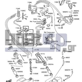 KAWASAKI - X2 1987 - Εξωτερικά Μέρη - FUEL TANK/OIL TANK (JF650-A2) - 92059-3743 - TUBE,5.8X350