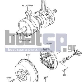 KAWASAKI - X2 1987 - Ηλεκτρικά - GENERATOR - 92038-001 - WOODRUFF KEY