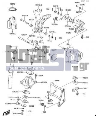 KAWASAKI - X2 1987 - Body Parts - HANDLE POLE (JF650-A1) - 92022-3724 - WASHER,10.5X40X4