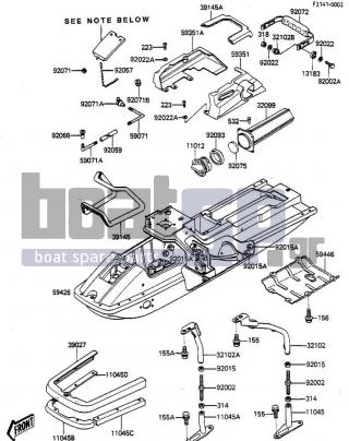 KAWASAKI - X2 1987 - Πλαίσιο - HULL (JF650-A1) - 59426-5512-8C - HULL,COMP,JF650A,J,WT