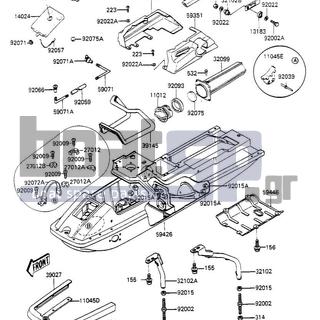 KAWASAKI - X2 1987 - Frame - HULL (JF650-A2) - 59426-5512-8C - HULL,COMP,JF650A,J,WT