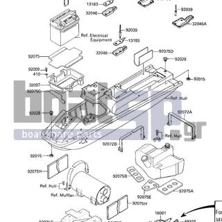 KAWASAKI - X2 1987 - Frame - HULL FITTINGS (JF650-A2) - 92075-3729 - DAMPER,FUEL TANK,RH