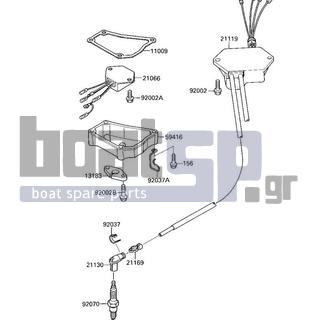 KAWASAKI - X2 1987 - Frame - IGNITION (JF650-A2) - 92037-1173 - CLAMP,SPARK PLUG CAP