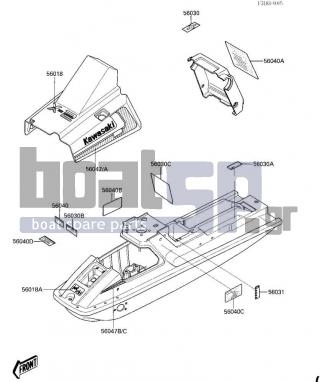 KAWASAKI - X2 1987 - Frame - LABELS (JF650-A2) - 56030-3720 - LABEL,FIRE