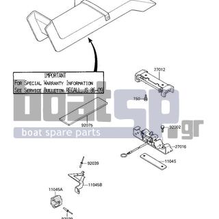 KAWASAKI - X2 1987 - Εξωτερικά Μέρη - SEAT (JF650-A2) - 11045-3737 - BRACKET,SEAT HOOK GUI