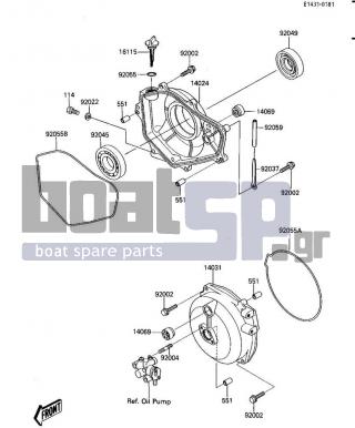 KAWASAKI - JS300 1986 - Engine/Transmission - ENGINE COVERS