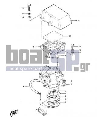KAWASAKI - JS440 1986 - Engine/Transmission - CARBURETOR BRACKETS/FLAME ARRESTER ('84-