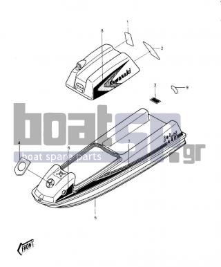 KAWASAKI - JS440 1986 - Frame - LABELS (JS440-A9/A10) - 56040-3705 - LABEL-WARNING