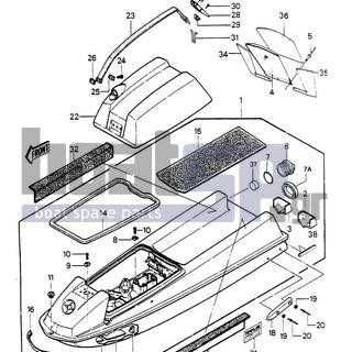 KAWASAKI - JS550 1986 - Πλαίσιο - HULL/ENGINE HOOD (JS550-A5)