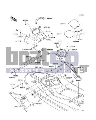 KAWASAKI - STX 2009 - Πλαίσιο - Hull Middle Fittings