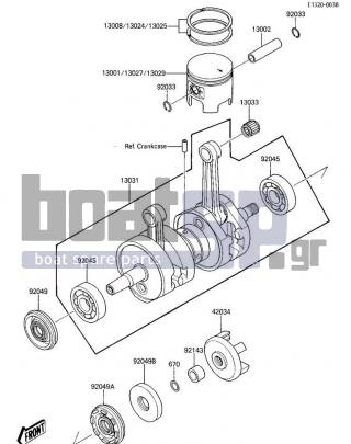 KAWASAKI - X2 1986 - Engine/Transmission - CRANKSHAFT/PISTONS