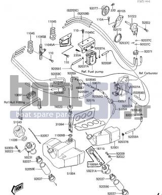 KAWASAKI - X2 1986 - Body Parts - FUEL TANK/OIL TANK (JF650-A1)