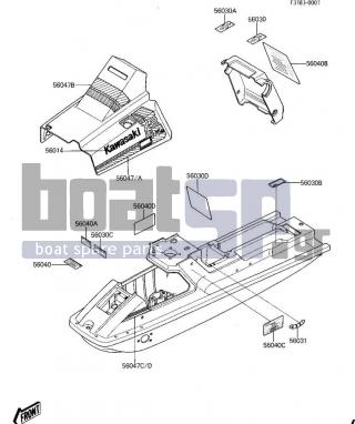 KAWASAKI - X2 1986 - Frame - LABELS (JF650-A1)