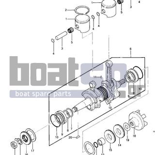 KAWASAKI - JS550 1985 - Engine/Transmission - CRANKSHAFT/PISTONS