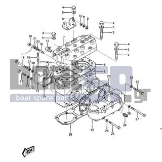 KAWASAKI - JS550 1985 - Engine/Transmission - CYLINDER HEAD/CYLINDER