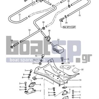 KAWASAKI - JS550 1985 - Engine/Transmission - ENGINE MOUNT/COOLING & BILGE