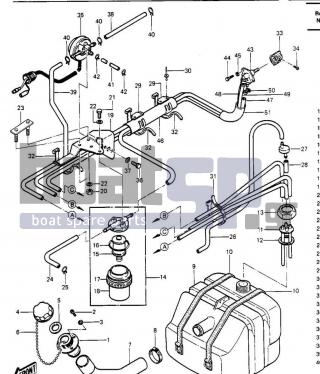 KAWASAKI - JS550 1985 - Body Parts - FUEL TANK (JS550-A3/A4) - 92037-1173 - CLAMP,SPARK PLUG CAP