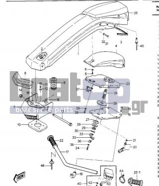 KAWASAKI - JS550 1985 - Body Parts - HANDLE POLE/SWITCHES (JS550-A3/A4) - 13169-3004 - PLATE,HANDLEBAR