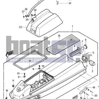 KAWASAKI - JS550 1985 - Frame - HULL/ENGINE HOOD (JS550-A1/A2)