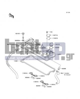 KAWASAKI - STX-15F 2009 - Engine/Transmission - Cylinder Head Cover(A9F/AAF) - 11061-3728 - GASKET,PLATE