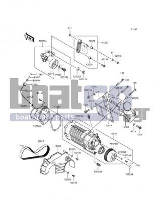 KAWASAKI - JET SKIΒ® ULTRAΒ® 310X 2016 - Engine/Transmission - Super Charger - 92005-3714 - FITTING