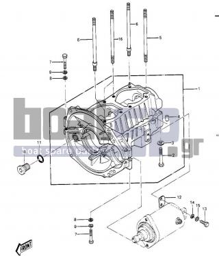 KAWASAKI - JS550 1984 - Engine/Transmission - CRANKCASE