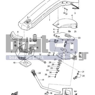 KAWASAKI - JS550 1984 - Body Parts - HANDLE POLE/SWITCHES (JS550-A1/A2) - 92037-3007 - CLAMP,LEAD WIRE