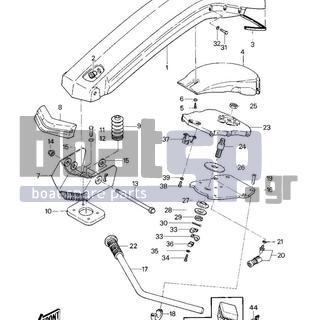 KAWASAKI - JS550 1984 - Body Parts - HANDLE POLE/SWITCHES (JS550-A1/A2) - 220R0516 - SCREW-PAN-CROS