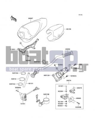 KAWASAKI - STX-15F 2009 - Body Parts - Handlebar - 11053-3762 - BRACKET,HANDLE PAD
