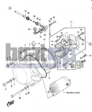 KAWASAKI - JS440 1983 - Electrical - GENERATOR (JS440-A6) - 110R0850 - BOLT 8X50