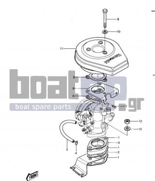 KAWASAKI - JS550 1983 - Κινητήρας/Κιβώτιο Ταχυτήτων - CARBURETOR BRACKETS/FLAME ARRESTER