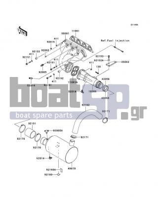 KAWASAKI - STX-15F 2009 - Exhaust - Muffler(s)(A9F/AAF) - 92171-3723 - CLAMP